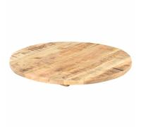 Mesa redonda de mango de madera maciza, 25-27 mm, 60 cm | Diseño industrial, encanto rústico, fácil de limpiar, universal para piernas, cambio de color