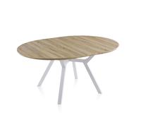 Mesa redonda extensible Aeris Oak - white