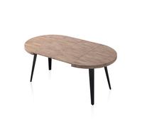 Mesa redonda extensible Berg 120 Honey oak - black