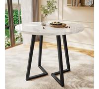 Mesa redonda - Mesa redonda para comedor - Mesa de cocina - Mesa para comedor - Mesa blanca - Base geométrica única