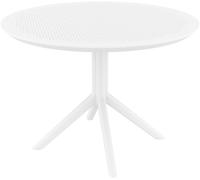 Mesa redonda para bistró, modelo Sky, de 105 cm - Para exteriores | Color: Blanco | Dimensiones: 105 x 105 x 74 cm