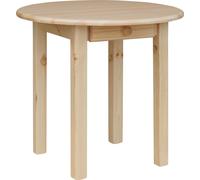 Mesa redonda para cocina con cajón, de pino lacado, 90 cm