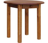 Mesa redonda para cocina con cajón, de roble, 90 cm