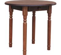 Mesa redonda para comedor, modelo II, mesa de cocina, color nogal, 90 cm de diámetro