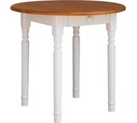 Mesa redonda para comedor o cocina, color blanco, madera de abedul, 90 cm de diámetro