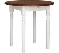 Mesa redonda para comedor o cocina, color blanco, modelo Calvados, 90 cm de diámetro