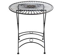 Mesa redonda para jardín, de metal, marca And Outdoor, modelo Robb, para 4 personas, resistente a la intemperie, color , dimensiones: 71x71x71 cm