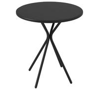 Mesa redonda para jardín, mesa bistró, mesa auxiliar, mesa para terraza, mesa para camping. Color: negro. Material: acero resistente a la intemperie