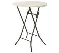 Mesa Redonda Plegable Alta Lifetime, Ø84x110 Cm, Crema
