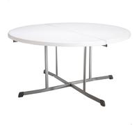 Mesa Redonda Plegable Lifetime, Tablero Polietileno 45 Mm, 152x152x75,5 Cm, Blanco