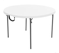 Mesa Redonda Plegable Polietileno de Alta Densidad 43 Mm, 122x122x74 Cm, Blanco