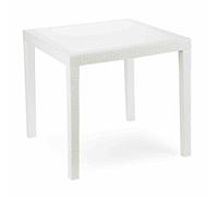 SANCO STORE - IPAE Mesa Resina Ratan Blanca King 80x80 cm.