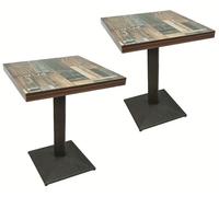 Mesa resistente para uso intensivo - Mesa cuadrada para comedor - Mesa tipo bistró - Mesa para restaurante - Mesa para cafetería - Juego de 2 unidades, 60x60x75 cm
