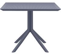CLP Mesa Sky 80 – Mesa de jardín 80×80 cm, cuadrada, resistente a la intemperie y UV, Negro