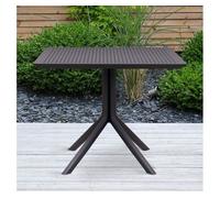 CLP Mesa Sky 80 x 80 cm I Mesa de jardín, Resistente a la Intemperie y a los Rayos UV I Mesa de balcón Cuadrada, Color:Negro