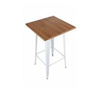 Mesa torix alta madera natural 60 cm - blanco
