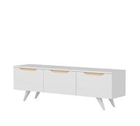 Mesa tv,100% tablero de aglomerado rechapado en melamina, color blanco roble