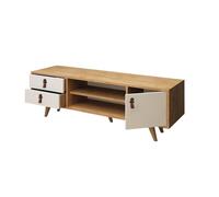Mesa tv,100% tablero de aglomerado rechapado en melamina, color roble blanco