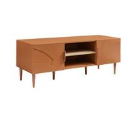 Mesa tv starvili con 2 puertas mdf acero 120x40x45cm - color óxido [en.casa]