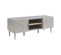 Mesa tv starvili con 2 puertas mdf acero 120x40x45cm - gris [en.casa]