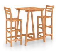 Mesa Y Sillas De Bar Para Jardín 3 Pzas Madera Maciza De Acacia Vidaxl