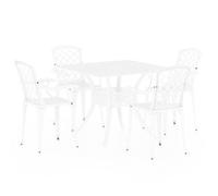 Mesa Y Sillas De Bistró 5 Piezas Aluminio Fundido Blanco Vidaxl