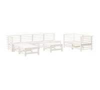 Mesa Y Taburetes Altos Jardín 9 Pzas Madera Maciza Pino Blanco Vidaxl