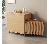 Mesas de Comedor Mesa de Comedor Plegable de Madera Extensible con 6 sillas fácil de Mover Ideal for Cocina Comedor Sala de Estar y Restaurante,1,1.4m