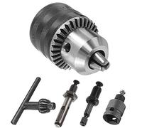 Mesee 1,5 - 13 mm portabrocas perforadoras de 12 - 20 UNF de cambio rápido, kit de herramientas de conversión de portabrocas con llave de mando, varilla hexagonal de 14 pulgadas, varilla SDS Plus y
