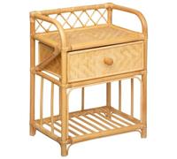 Atmosphera Mesita de noche Aoni – mimbre, cajón de rattan y madera contrachapada