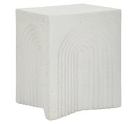 Mesita auxiliar MGO con relieve en forma de arco, 40,5 x 40,5 x 50,5 cm, color crema, marca Mauro Ferretti, modelo ARC