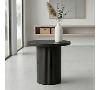 Mesita auxiliar negra mate, diámetro 40 cm, mesa de noche redonda, mesa auxiliar ligera, mesa para sofá, elemento decorativo, diseño moderno, decoración para el hogar