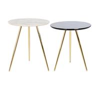 Mesita Auxiliar Set 2 Metal Resina 46X46X45 - Fijalo - El mejor complemento para tu hogar.