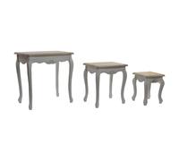 Mesita Auxiliar Set 3 Abeto 60X40X61 Natural - Fijalo - El mejor complemento para tu hogar.
