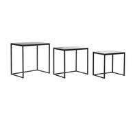 Mesita Auxiliar Set 3 Metal Cristal 58X36,5X53,5 - Fijalo - El mejor complemento para tu hogar.
