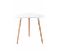 Mesita de café abenra madera blanco ø 80 cm