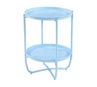 Mesita de jardín sandefjord acero 57,5x40 cm - azul celeste [en.casa]