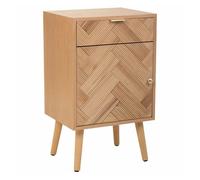 Mesita de madera de 1 puerta y 1 cajon marron 42x34x70