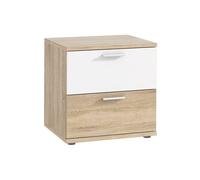 Mesita de noche 2 cajones skive blanco y madera - conforama
