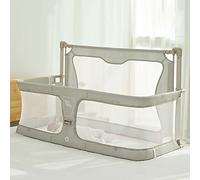 Mesita De Noche 3 En 1, Ventana De Malla Plegable, Portátil, Transpirable Y Visible, Cubierta De Forro Suave Lavable Y Aleación De Aluminio Resistente, Cuna Fácil De Montar Para Co-Estacionario