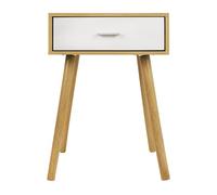 Mesita de noche arcadia 57x40x40cm roble y blanco - conforama