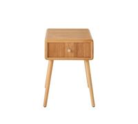 Mesita de noche con 1 cajón y frentes efecto listonado l42 cm - ava