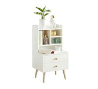 Mesita de noche con 2 cajones y 4 compartimentos mesa auxiliar mesita para salón comedor blanco fbt100-w sobuy 36 cm