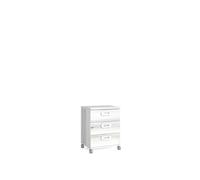 Mesita de noche con ruedas mood 3 cajones blanco - conforama 40.2 cm
