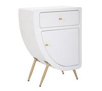 Mesita De Noche De Madera Blanca 60x32x79 Cm