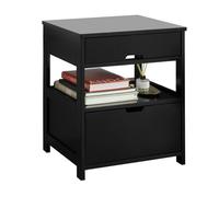 Mesita de noche dormitorio mesa auxiliar con 2 cajones negro 45x55x38cm frg258-sch sobuy 55 cm
