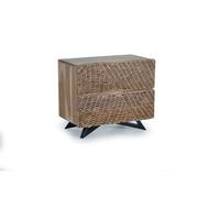 Mesita de noche en madera de acacia y patas de metal marrón.giner y colomer 50x34x57