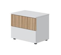 Miroytengo Mesita de noche Ethna color Natur y blanco Artik 50x42x34 cm White/ wood -