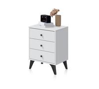 Mesita de noche iconic blanco artik (blanco mate) - negro 40 x 56 x 33,5 cm