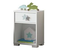 Mesita de noche infantil color blanco star 56x40x33 cm